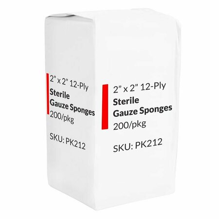 OASIS Sterile Gauze 2 in. X 2 in. 12Ply 1'S, 100PK A2120